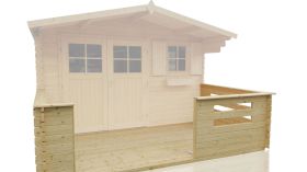 Terrasse pour l'abri de jardin Gartentraum - 3,66 x 2,05 mètres en madriers de 28 mm
