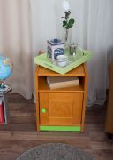 Table de nuit Milo 10, couleur : aulne / vert, bois de pin massif - Dimensions : 56 x 38 x 40 cm (h x l x p)