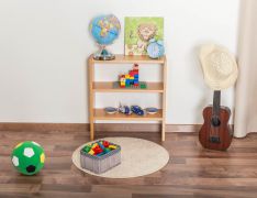 Étagère Easy Möbel S03 | Hêtre massif naturel | 59 x 54 x 20 cm | Compacte et fonctionnelle