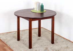 Table en pin massif couleurs noyer Junco 235A (ronde) - diamètre 100 cm