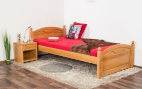 Lit simple / lit d'appoint en pin massif, couleur aulne 82, avec sommier à lattes - 100 x 200 cm (l x L)