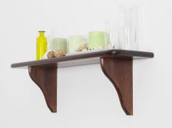 Étagère murale en pin massif | Finition noyer | 24 x 80 x 20 cm | Modèle 006