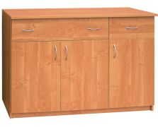 Commode design Tandil 13 en aulne | 82 x 135 x 40 cm | 2 tiroirs, 3 portes, style moderne