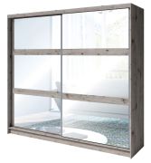 Armoire penderie à portes coulissantes Kamatero 01 | Chêne | 215 x 230 x 62 cm | 2 portes miroir