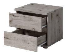 Table de chevet Kamatero 02, 2 pièces, Couleur : Chêne - Dimensions : 41 x 47 x 40 cm (h x l x p)