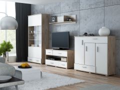 Ensemble salon Kavieng 4 pièces | Chêne / Blanc | Design moderne et harmonieux