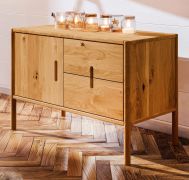 Commode Wellsford 13 en chêne sauvage massif huilé | 64 x 97 x 46 cm | Design premium