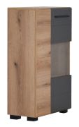 Commode Colmenar 01 | Chêne / Gris | 103 x 65 x 32 cm | 4 compartiments | Style moderne