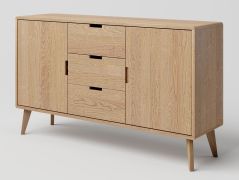 Commode en chêne massif naturel Aurornis 45 | 84 x 142 x 40 cm | Design moderne et grande capacité
