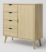 Commode Aurornis 38 en pin massif naturel | 104 x 96 x 40 cm | Design moderne et chaleureux