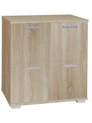 Commode moderne 4 portes | Chêne Sonoma | 87 x 80 x 41 cm | Design épuré et rangement optimisé