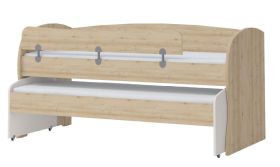 Lit enfant/ado Benjamin 02 avec 2e couchage | Couleurs hêtre & crème | 90 x 200 cm