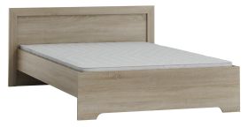 Lit double Popondetta 04 | Chêne Sonoma | Couchage 160 x 200 cm | Design moderne et robuste