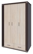 Armoire penderie Aitape 30 | 3 portes, 2 tiroirs | Chêne Sonoma foncé/clair | 188 x 120 x 55 cm