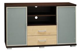 Commode Trelew 17, couleur : wengé / érable - 83 x 120 x 41 cm (H x L x P)