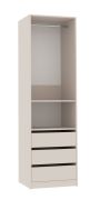 Penderie ouverte Cabecao 04 | Kaschmir | 206 x 60 x 51 cm | 1 tringle | 3 tiroirs | 4 compartiments