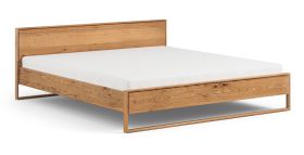 Lit double Amru 03 en chêne massif | 91 x 189 x 210 cm | Finition chêne huilé | Couchage 180 x 200 cm | Design minimaliste intemporel