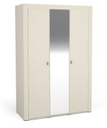 Armoire moderne Barbe 06 avec miroir | 7 compartiments, penderie | 206 x 137 x 56 cm | couleur cachemire