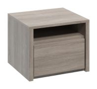Table de chevet Selun 22, Couleur : Chêne truffé - 45 x 50 x 43 cm (h x l x p)