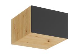 Armoire suspendue / 1 porte / 60 x 57,8 x 36 cm / Ouverture par pression / Face sans poignée / Matterhorn 29 / Chêne Artisan / Gris / Pour cuisines