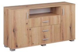 Commode Camprodon 16 | Chêne Artisan | 80 x 150 x 40 cm | 3 tiroirs, 7 compartiments