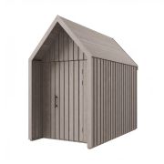 Abri de jardin / Gris-beige / Surface au sol : 4,64 m² / Style scandinave / Toit à deux versants / Bois d'épicéa / Malmö 13 / Dimensions extérieures : 162,4 x 285,7 cm