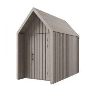 Abri de jardin / Gris-marron / Dimensions extérieures : 162,4 x 285,7 cm / Surface au sol : 4,64 m² / Style scandinave / Toit à deux versants / Bois d'épicéa / Malmö 21