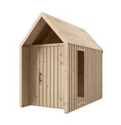 Abri de jardin à toit en pente / Fenêtre triangulaire / Finition naturelle / Dimensions extérieures : 162,4 x 285,7 cm / Surface au sol : 4,64 m² / Style scandinave / Malmö 31