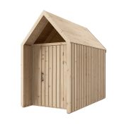Abri de jardin / 1 baie vitrée / Dimensions extérieures : 162,4 x 285,7 cm / Naturel / Surface au sol : 4,50 m² / Style scandinave / Malmö 32 / Toit à deux versants / Bois d'épicéa