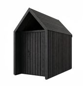 Abri de jardin Noir / Fenêtre triangulaire / Noir / Surface au sol : 4,50 m² / Dimensions extérieures : 162,4 x 207,7 cm / Style scandinave / Toit à deux versants / Malmö 04