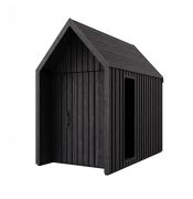 Abri de jardin à toit en pente / 1 fenêtre / Noir / Surface au sol : 4,64 m² / Style scandinave / Bois d'épicéa / Malmö 06 / Dimensions extérieures : 162,4 x 285,7 cm
