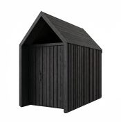 Abri de jardin avec fenêtre triangulaire / Noir / Surface au sol : 4,64 m² / Style scandinave / Toit à deux versants / Dimensions extérieures : 162,4 x 285,7 cm / Malmö 08