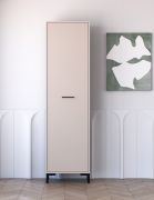 Penderie / Armoire à portes battantes Creola 01 / Dimensions : 55 x 34 x 200 cm / Couleur : cachemire / 1 porte / 1 tringle à vêtements / Poignées : Plastique / Chants en ABS