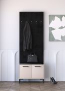 Porte-manteau au design moderne Creola 04 / 5 crochets en plastique / Couleur : Cachemire / Dimensions : 70 x 34 x 54 cm / Pour l'entrée / Bandes de chant ABS
