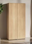 Armoire à portes battantes / 2 portes / Couleur : Chêne Mavelie / 1 tringle à vêtements / 2 compartiments / 92 x 52 x 190 cm / Penderie / Fonction Soft-Close