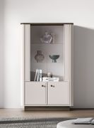 Vitrine / petite / 4 portes / Couleur : Cachemire / Chêne Windmill foncé / Fonction soft-close / Dimensions : 92 x 40 x 150 cm / 4 compartiments / Pour le salon