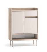 Commode / Étroite / Système de fermeture Soft-Close / Dimensions : 70 x 34 x 95 cm / 6 compartiments / Couleur : Chêne Cremona / Cachemire / 1 tiroir / Chants en ABS / Pour l'entrée