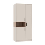 Armoire / Beaucoup d'espace de rangement / Fafe 01 / cachemire / chêne cremona / 195 x 88 x 54 cm / une tringle à vêtements / 8 compartiments / 3 portes / Soft Close