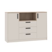 Commode Fafe 05 | 95 x 137 x 40 cm | Kaschmir & Chêne Cremona | 2 portes | 3 tiroirs | 7 compartiments | Fermeture douce