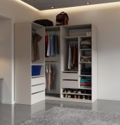 Ensemble dressing 4 pièces Cabecao | Ouvert, minimaliste, 5 tiroirs, 4 tringles | Coloris cachemire