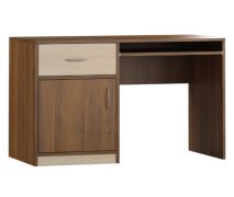 Bureau Pasuruan 19 | Noyer/Érable | 76 x 124 x 60 cm | Grand espace de rangement et design moderne