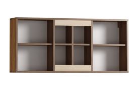 Étagère murale Pasuruan 13 | Noyer/Érable | 57 x 124 x 25 cm | Design moderne