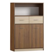 Commode Pasuruan 05 | Noyer & Érable | 130 x 85 x 37 cm | Design moderne | Grand espace de rangement