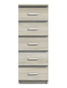 Commode Pamulang 09 | Chêne Sonoma | 112 x 42 x 40 cm | 5 tiroirs | Rangement moderne