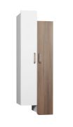 Meuble mural Bulolo 10 | Blanc & Noyer | 110 x 50 x 30 cm | Design moderne et pratique