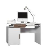 Bureau Bulolo 11 | Blanc & Noyer | 78 x 125 x 55 cm | Fonctionnel et Élégant