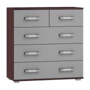 Commode Tabubil 03 | Finition wengé & gris | 92 x 90 x 41 cm | 5 tiroirs modernes