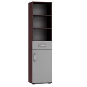 Étagère Tabubil 22 | Finition wengé & gris | 200 x 50 x 41 cm | Design contemporain et rangement optimisé