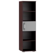 Étagère Tabubil 16 | Finition wengé & gris | 145 x 41 x 41 cm | Style moderne et harmonieux