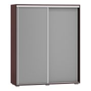 Armoire à portes coulissantes Tabubil 20 | Finition wengé / gris | 145 x 120 x 41 cm | Finition premium